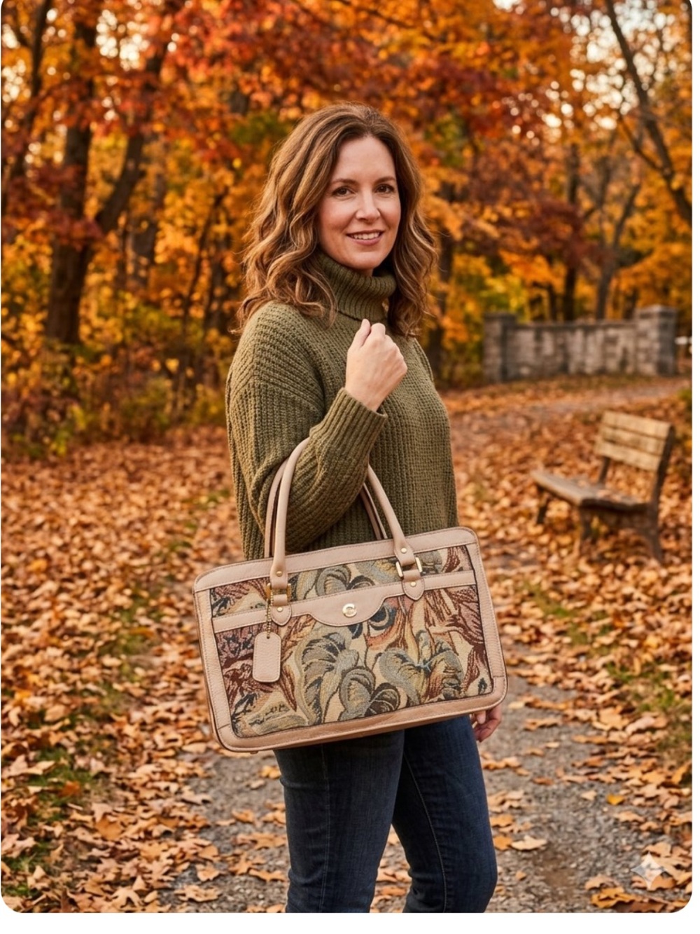 Gorgeous VTG April Cornell Floral Tapestry Purse-Multi pockets-🌸-Like new!!